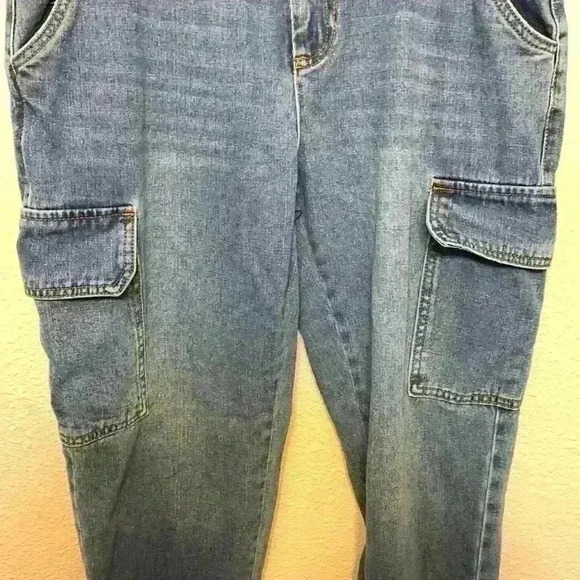 Sws Denin high rise jogger sz XL cargo medium wash high waisted streetwear comfy - Picture 3 of 10